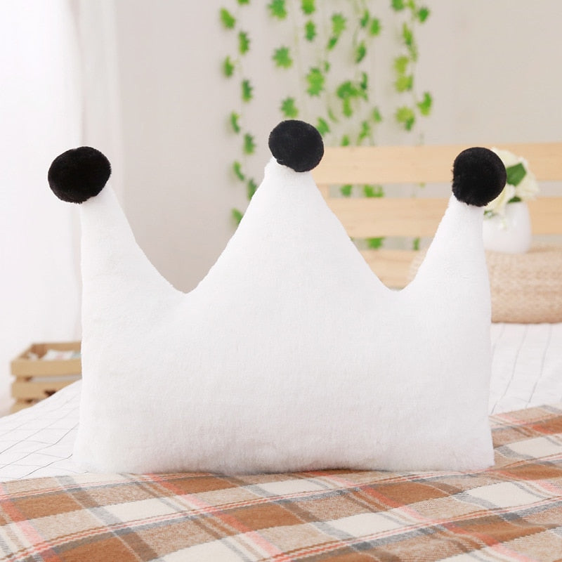 white-and-black-crown-cushion