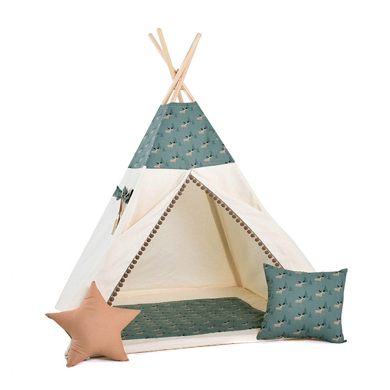 green-and-white-child-tepee-with-deer-patterns