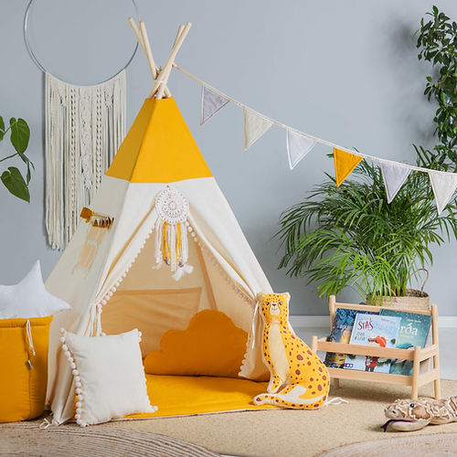 teepee-bed-child-yellow-white